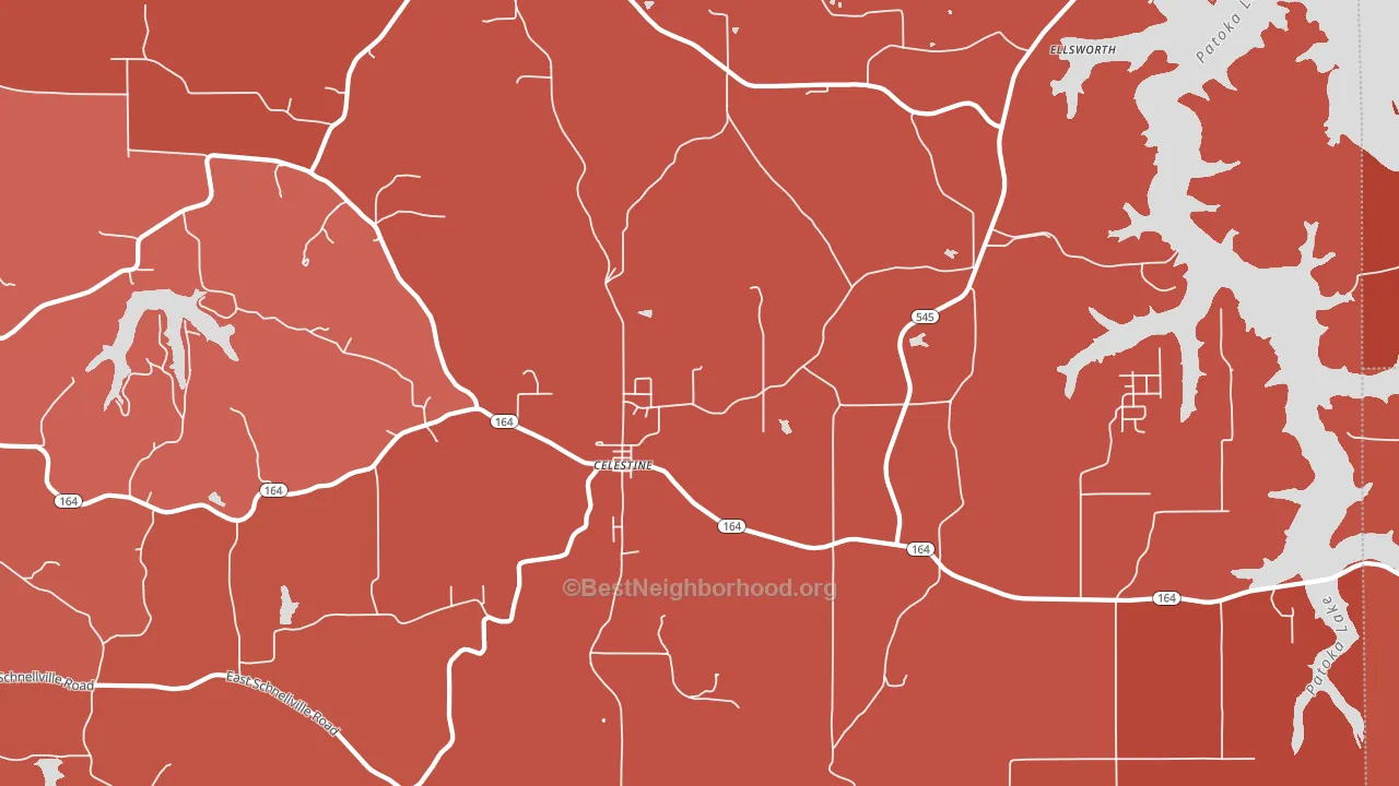 Celestine, IN block-group political-lean map