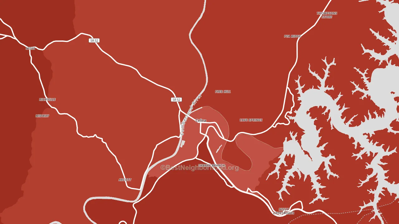 Celina, TN block-group political-lean map