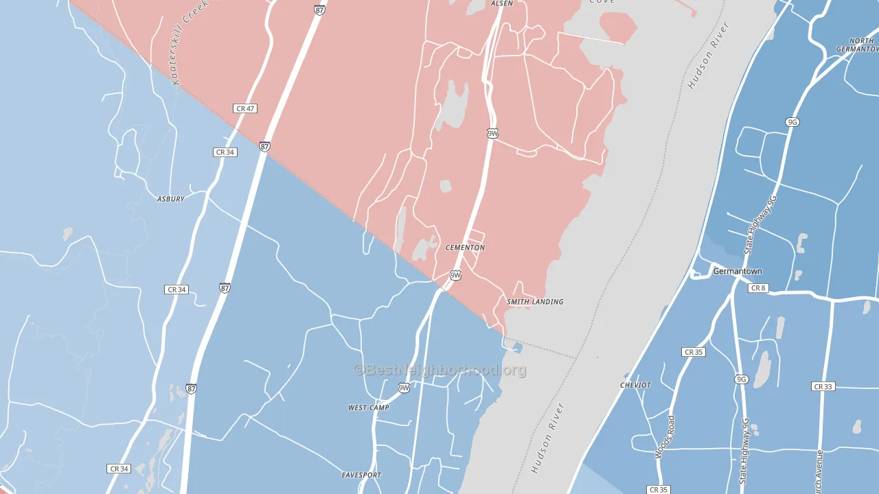 Cementon, NY block-group political-lean map