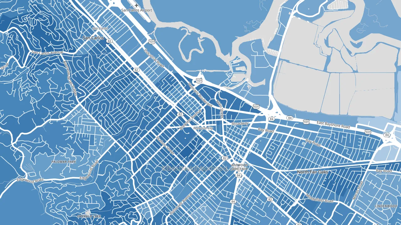 Centennial, Redwood City, CA block-group political-lean map