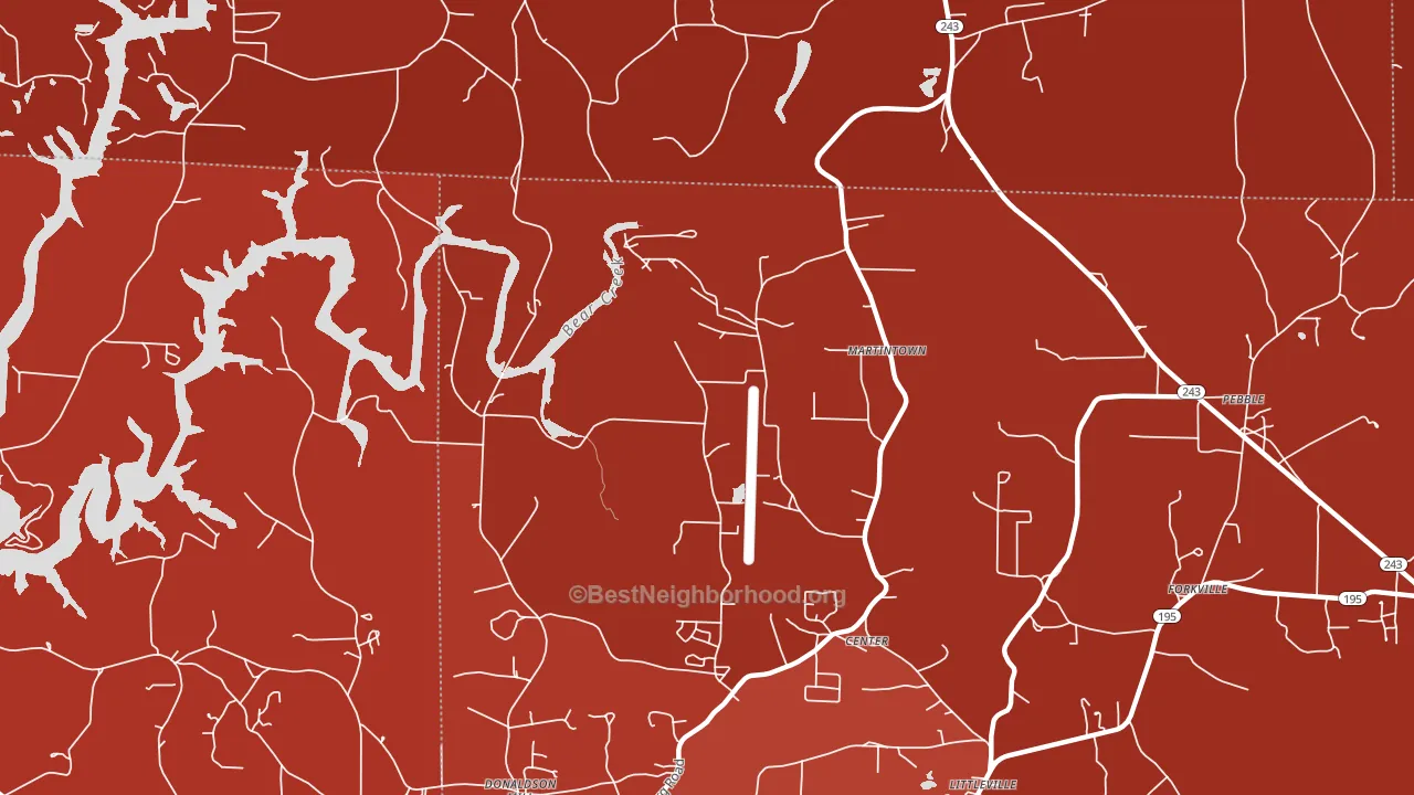 Center, AL block-group political-lean map