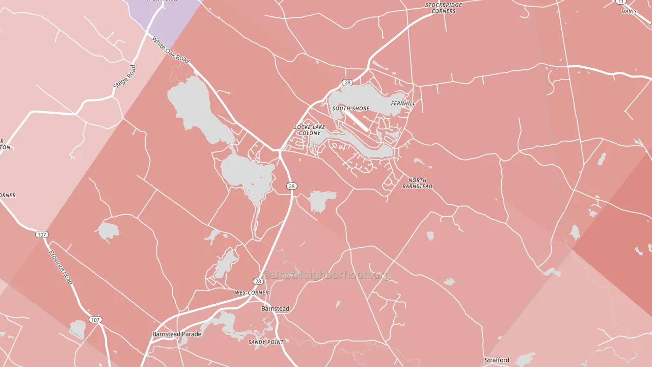 Center Barnstead, NH block-group political-lean map