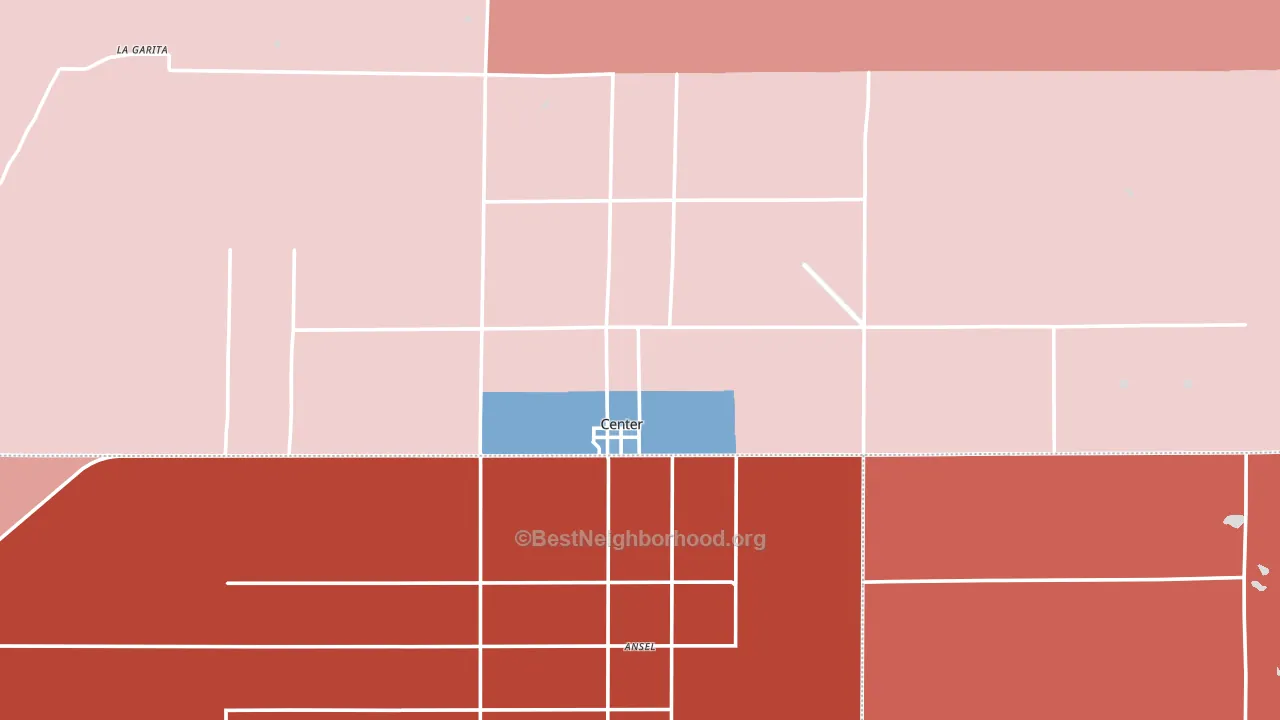 Center, CO block-group political-lean map