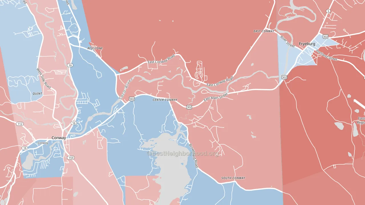 Center Conway, NH block-group political-lean map