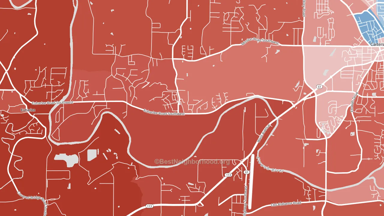 Center, GA block-group political-lean map