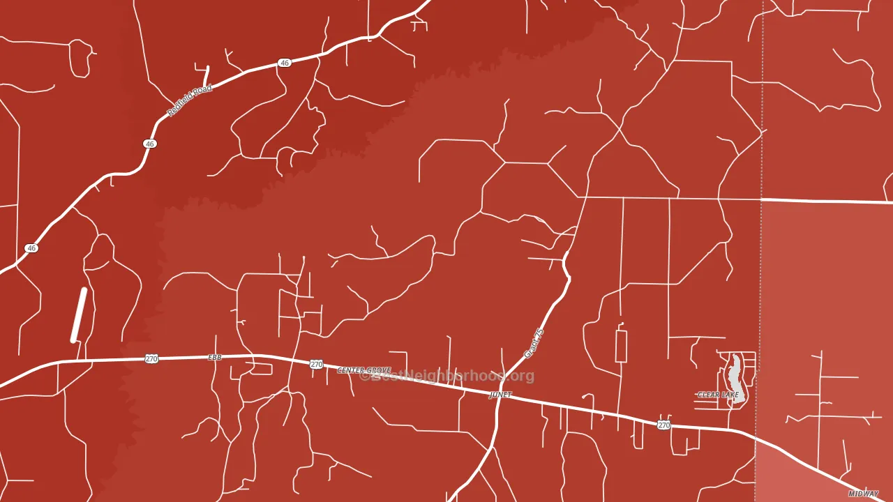 Center Grove, AR block-group political-lean map