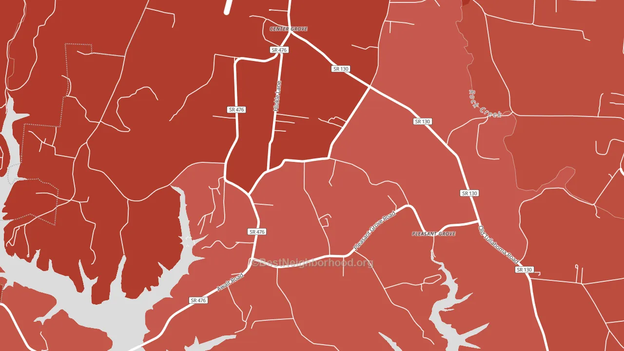 Center Grove, TN block-group political-lean map