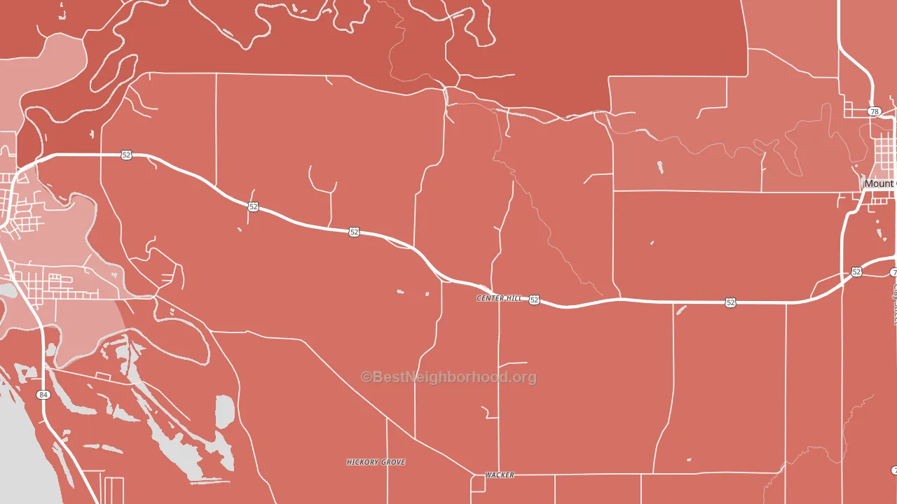 Center Hill, IL block-group political-lean map