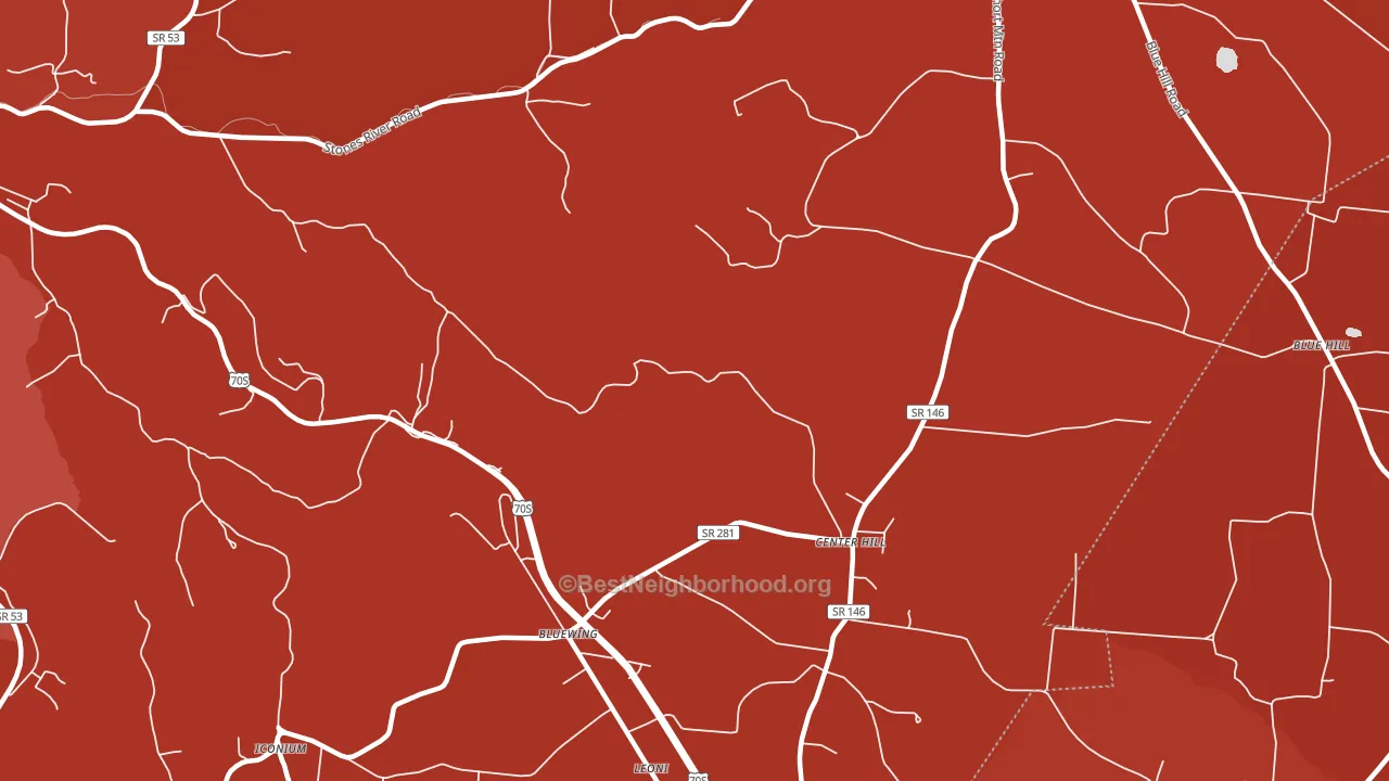 Center Hill, TN block-group political-lean map