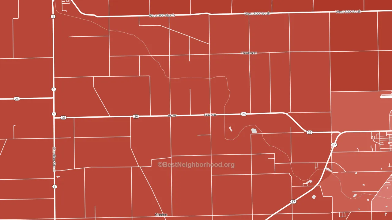Center, IN block-group political-lean map