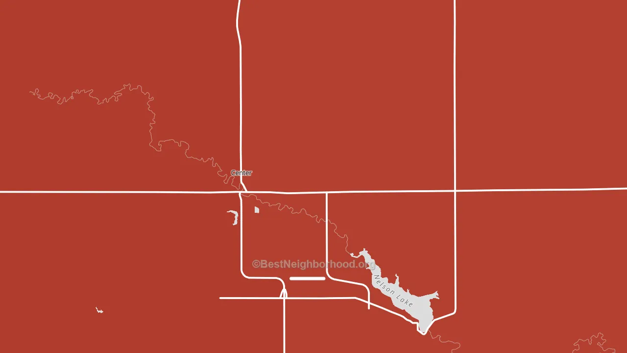 Center, ND block-group political-lean map
