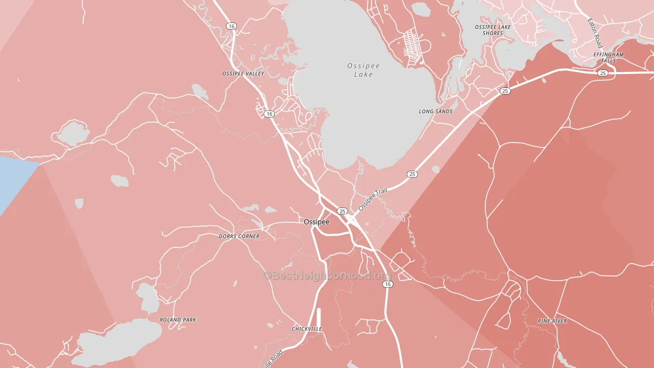 Center Ossipee, NH block-group political-lean map
