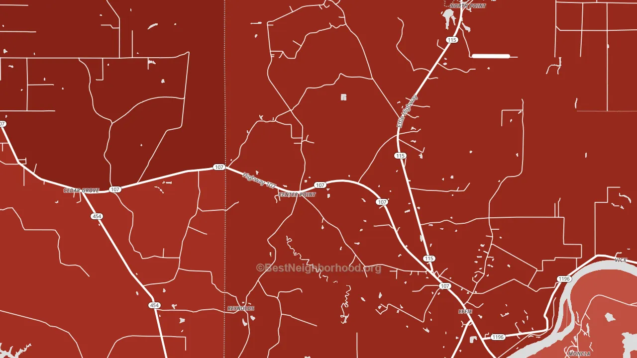 Center Point, LA block-group political-lean map