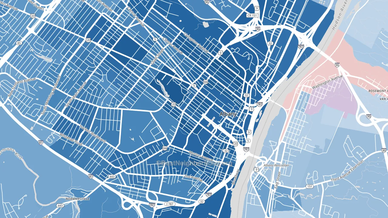Center Square, Albany, NY block-group political-lean map