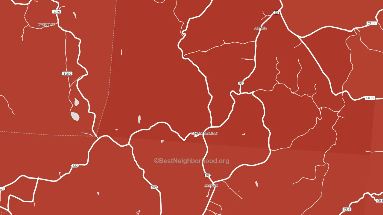 Center Station, OH block-group political-lean map