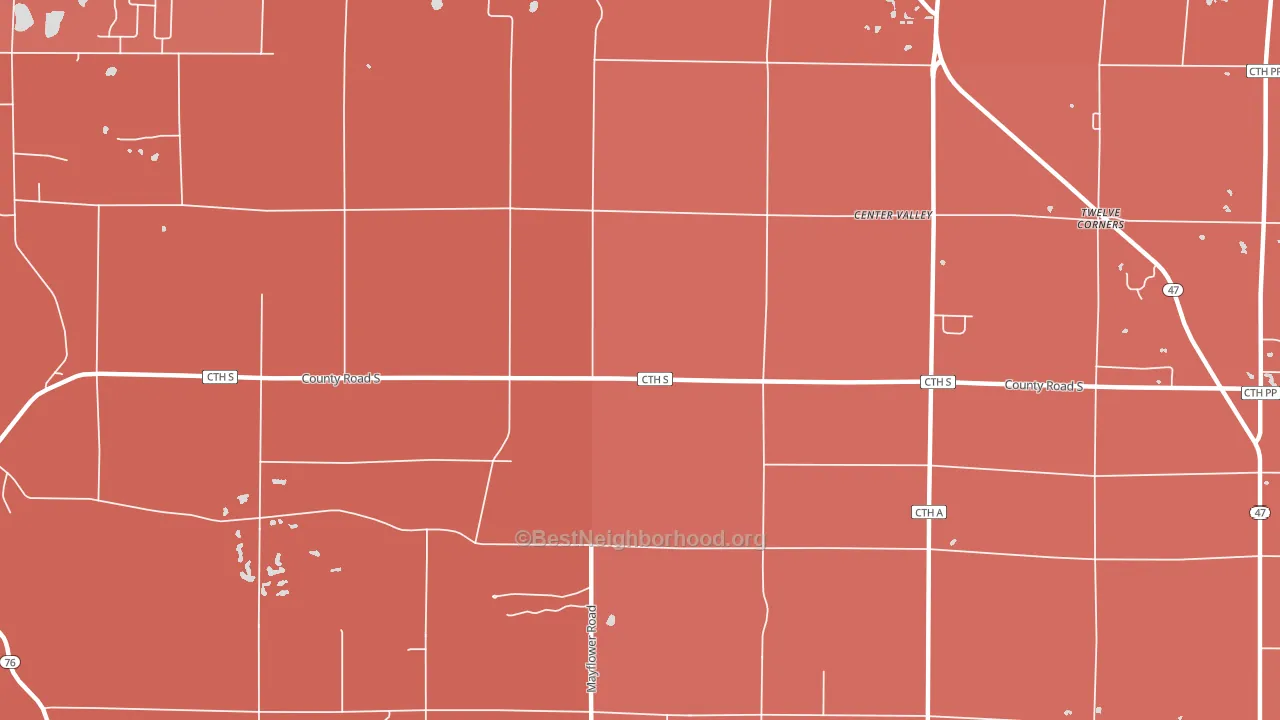 Center Valley, WI block-group political-lean map