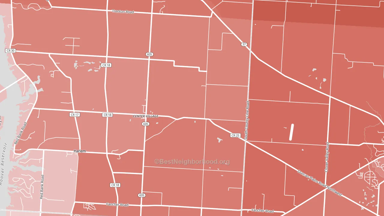 Center Village, OH block-group political-lean map