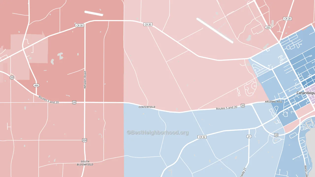 Centerfield, NY block-group political-lean map