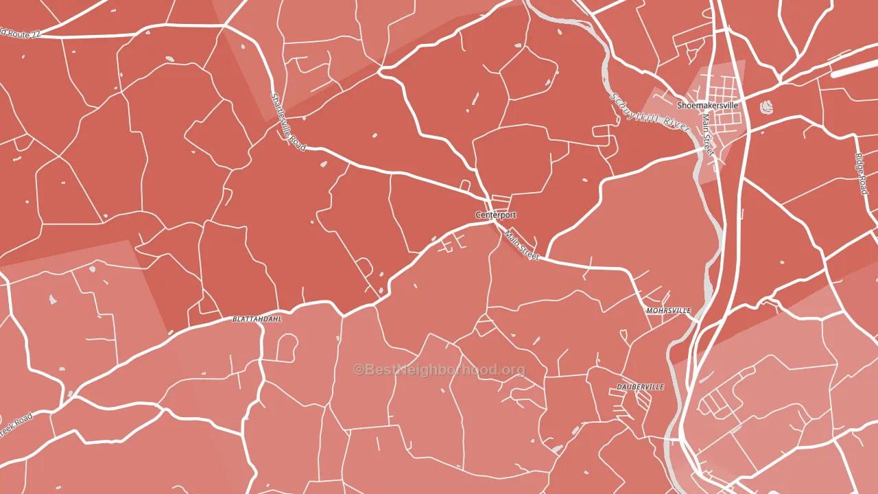 Centerport, PA block-group political-lean map