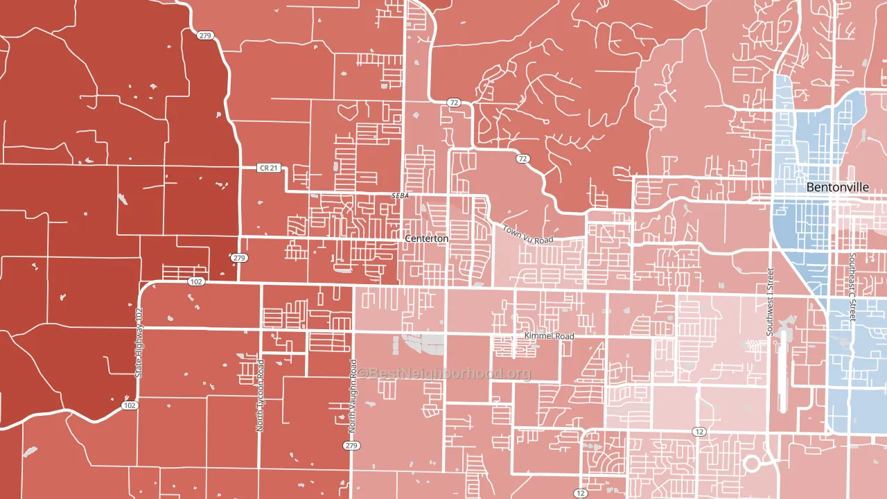 Centerton, AR block-group political-lean map