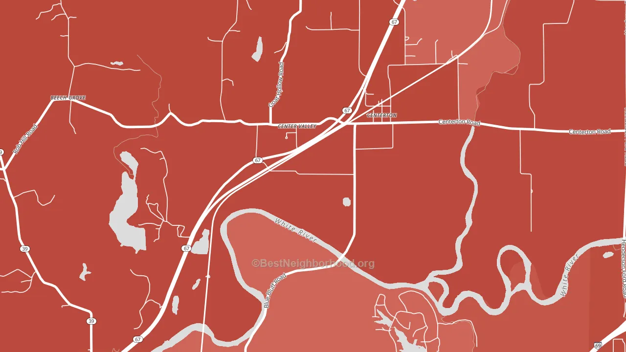 Centerton, IN block-group political-lean map