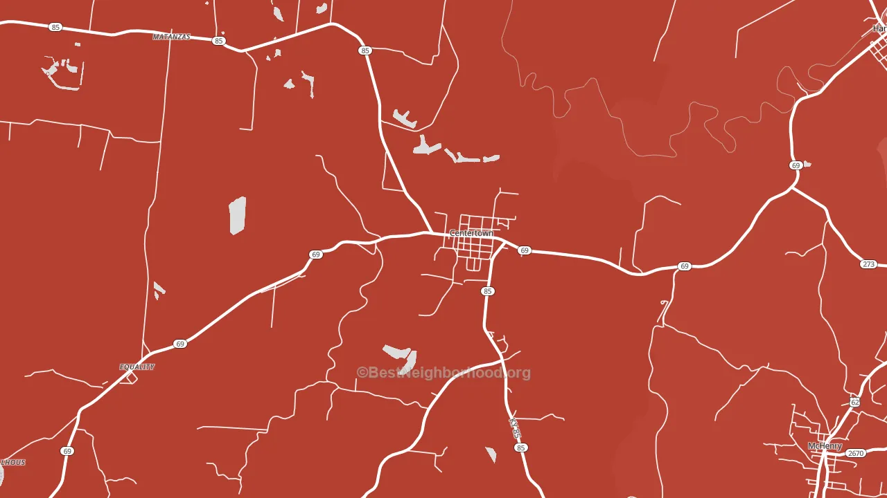 Centertown, KY block-group political-lean map