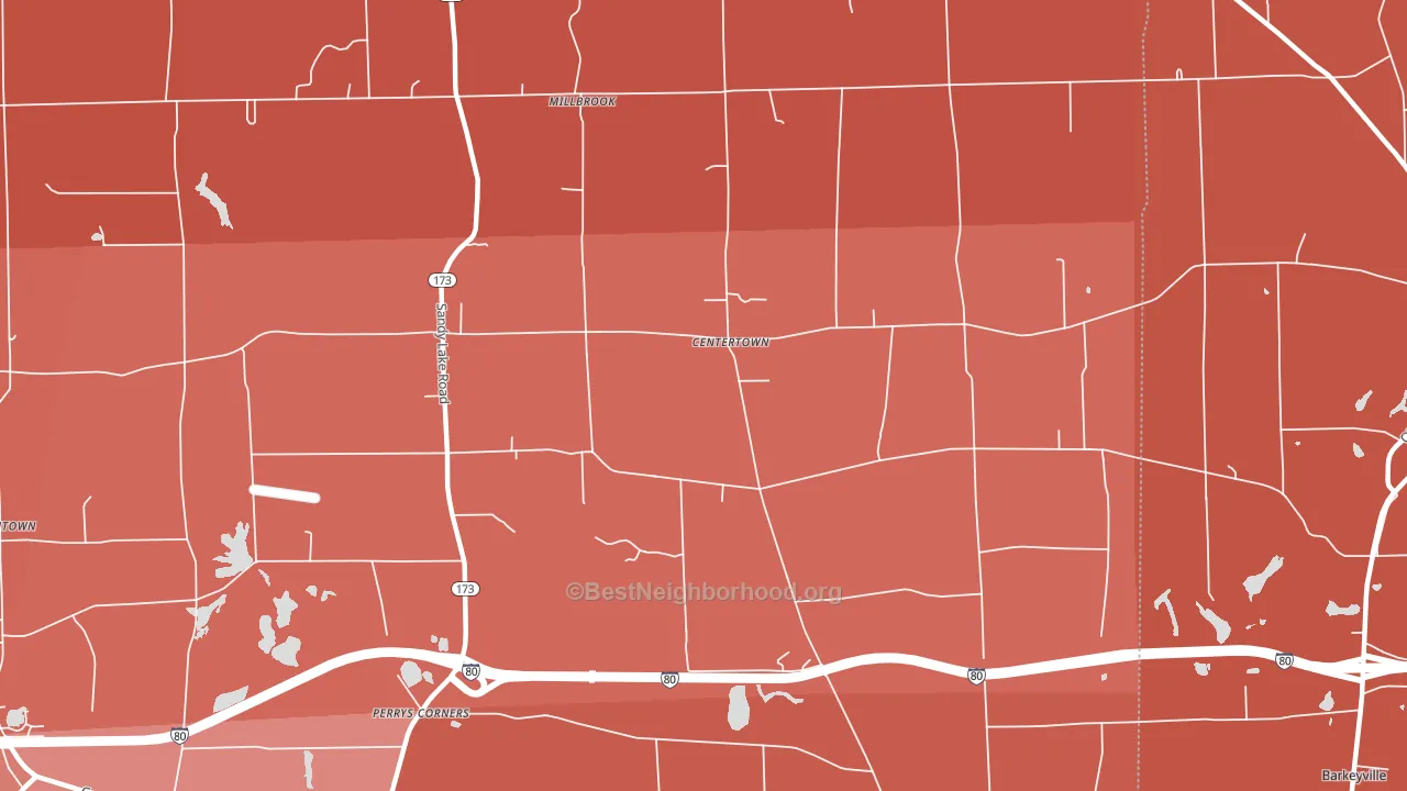 Centertown, PA block-group political-lean map