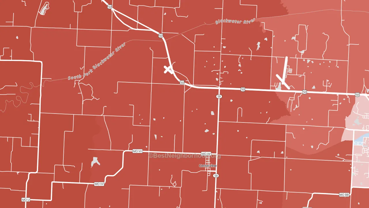Centerview, MO block-group political-lean map