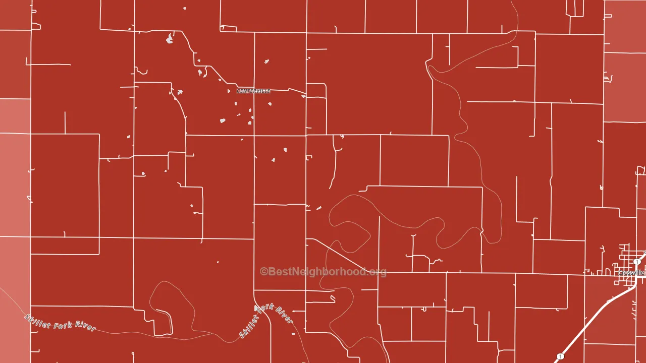 Centerville, IL block-group political-lean map