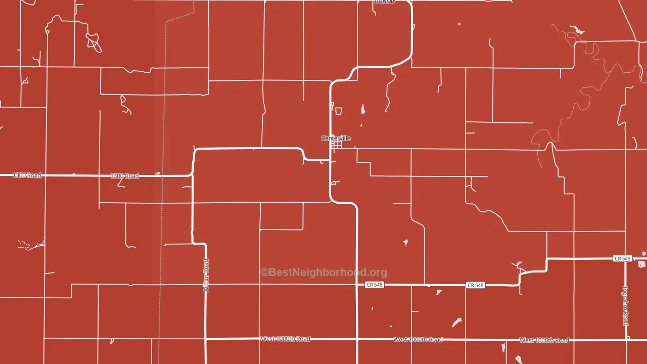 Centerville, KS block-group political-lean map