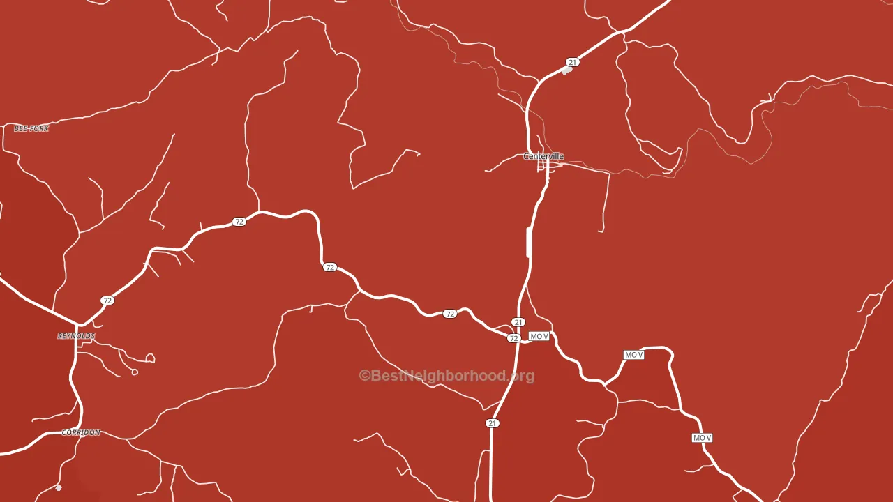 Centerville, MO block-group political-lean map