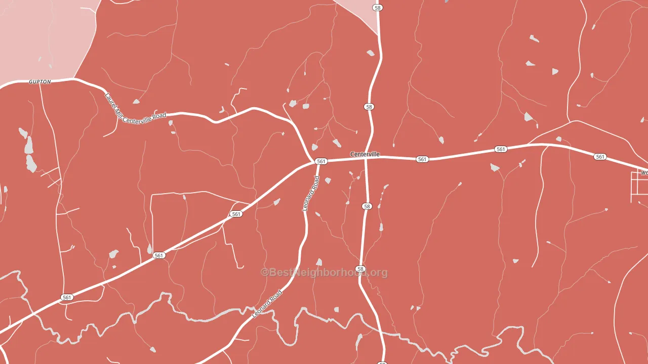 Centerville, NC block-group political-lean map