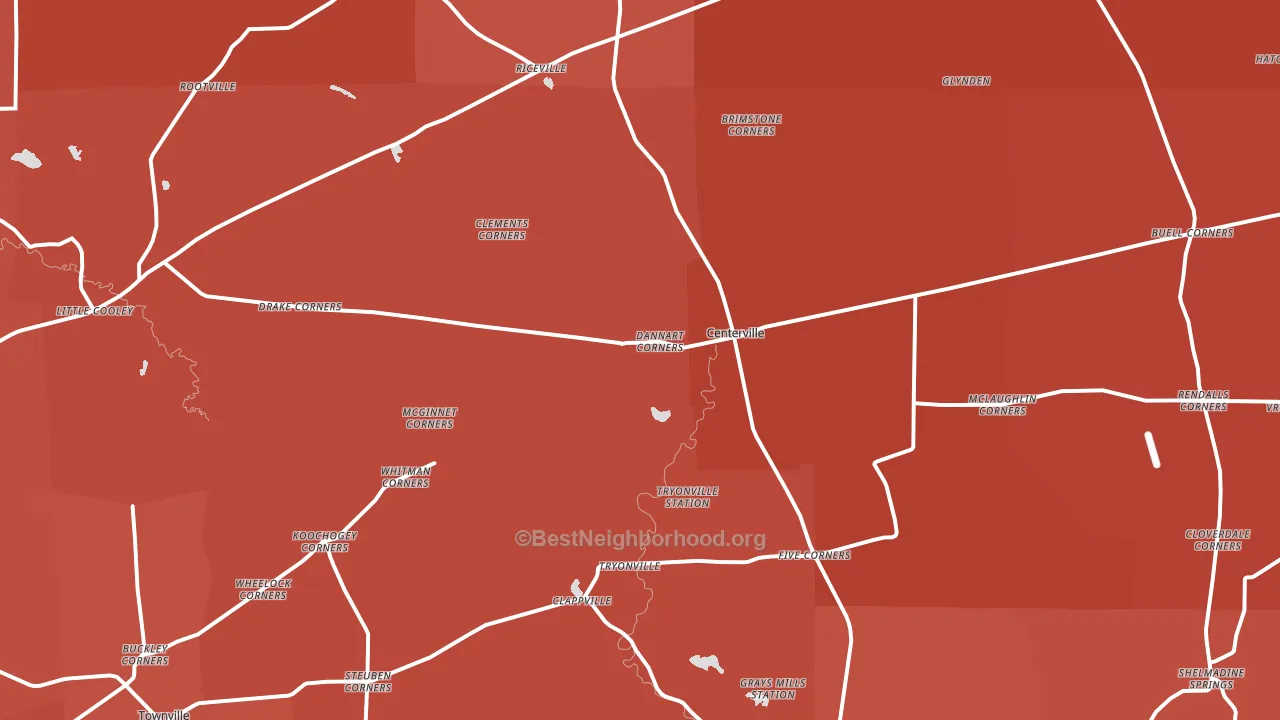 Centerville, PA block-group political-lean map