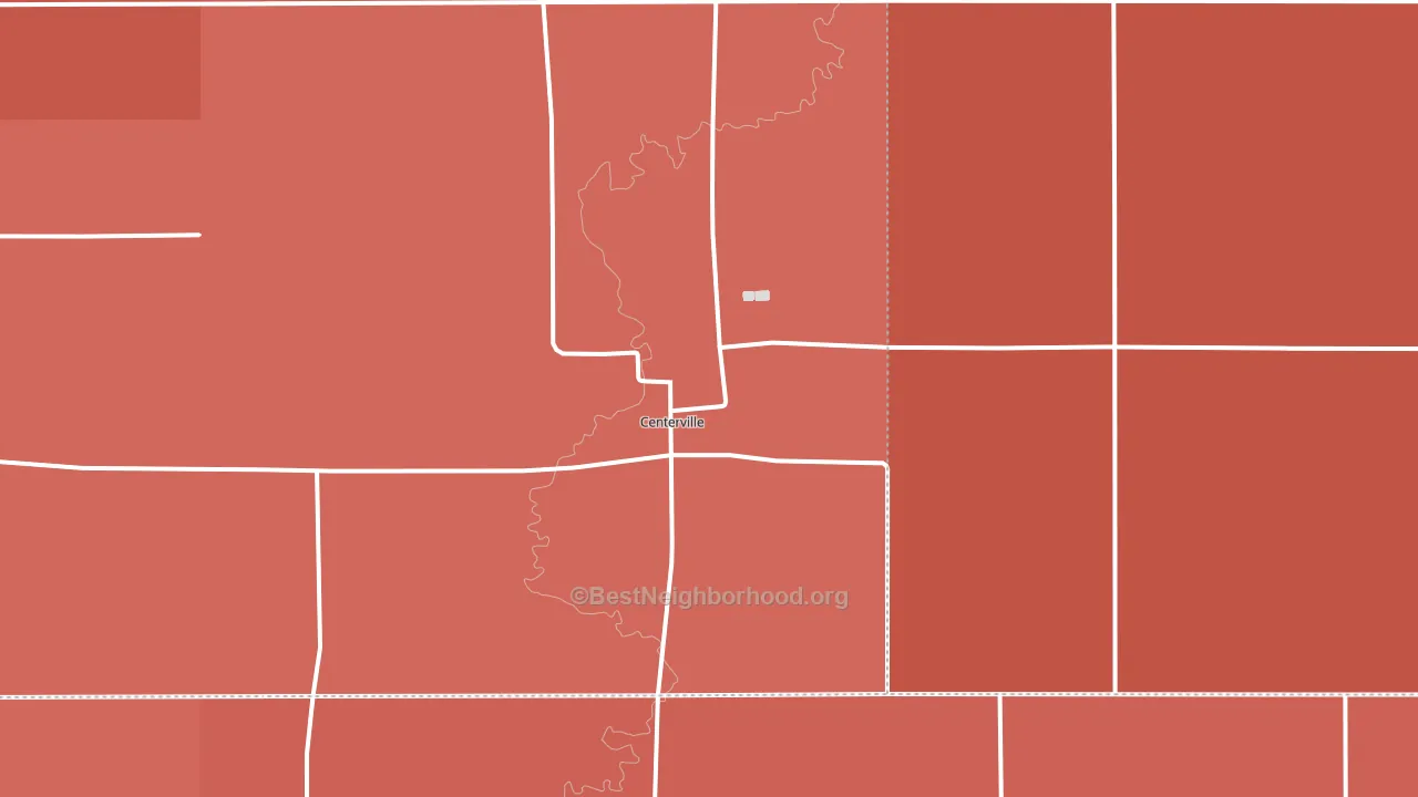 Centerville, SD block-group political-lean map