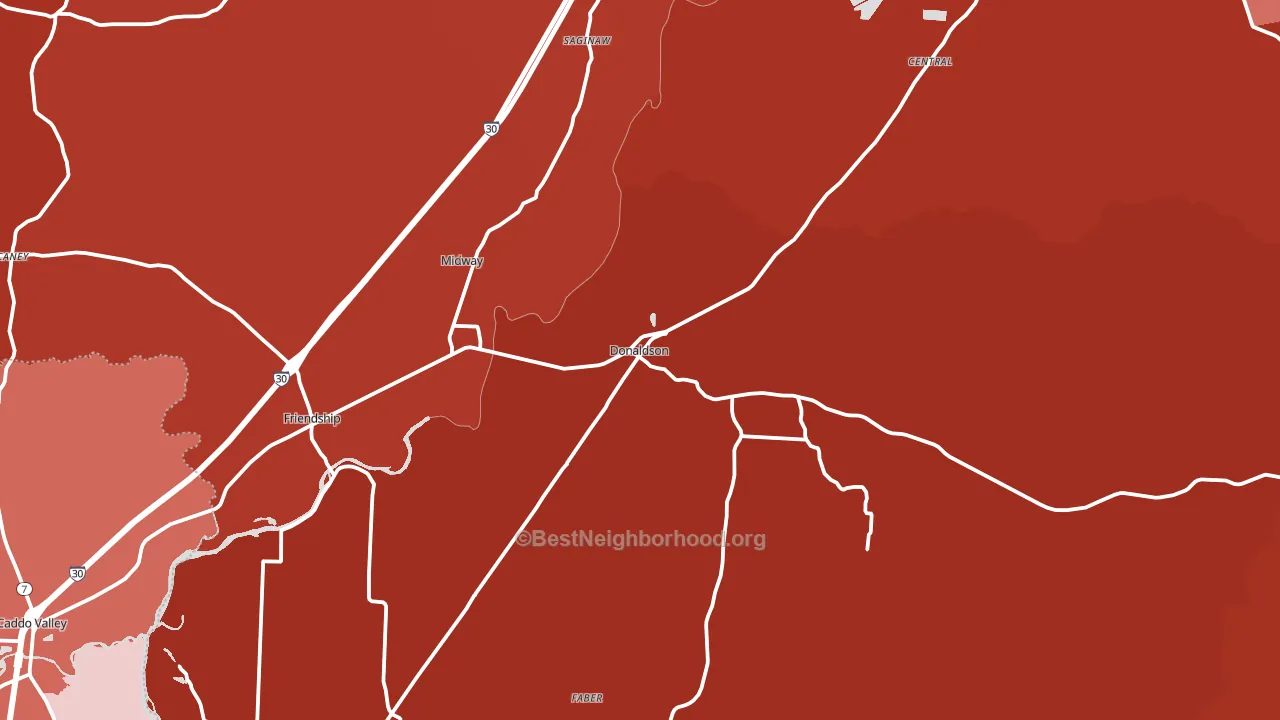 Central, AR block-group political-lean map