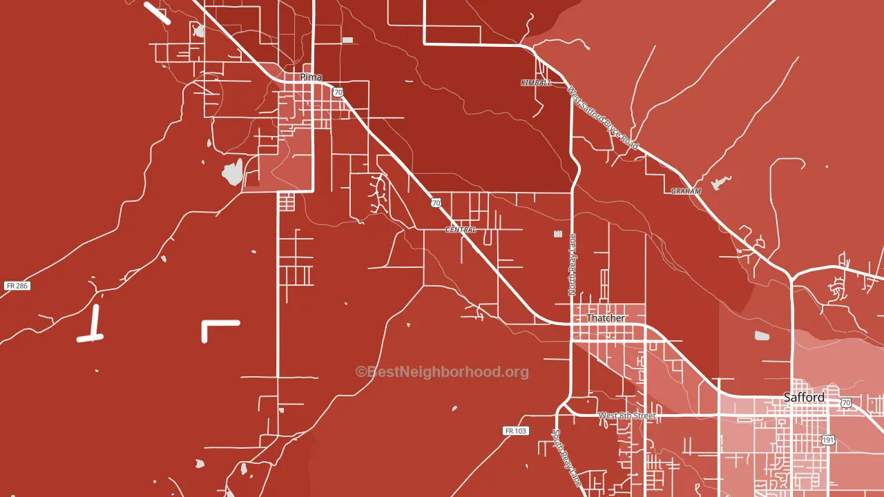 Central, AZ block-group political-lean map