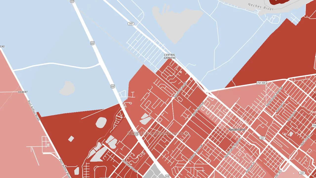 Central Gardens, TX block-group political-lean map