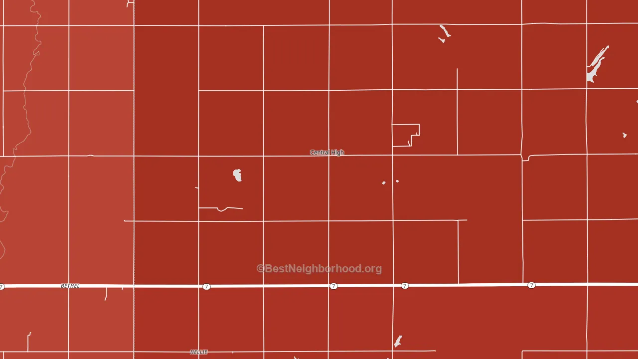 Central High, OK block-group political-lean map