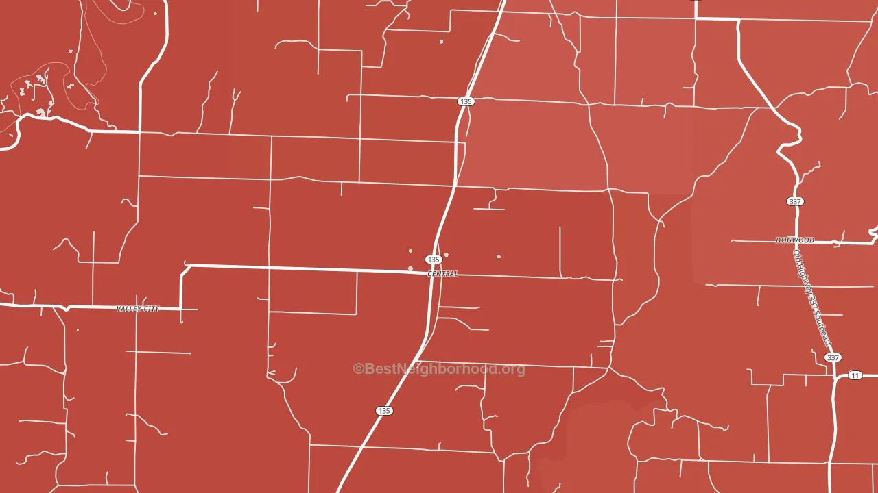 Central, IN block-group political-lean map