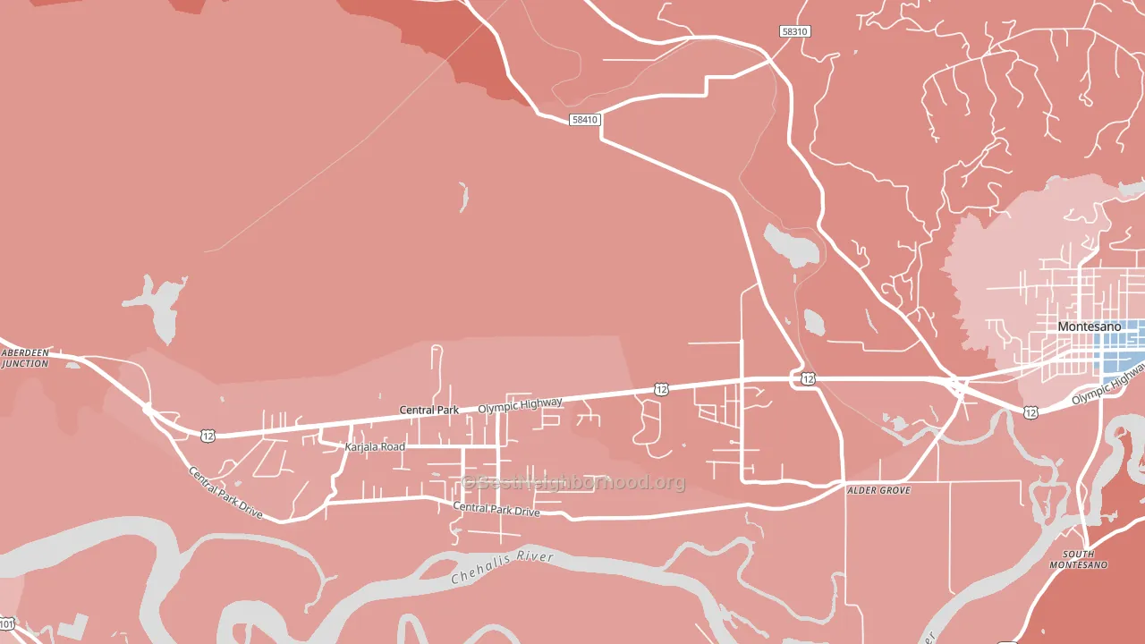 Central Park, WA block-group political-lean map