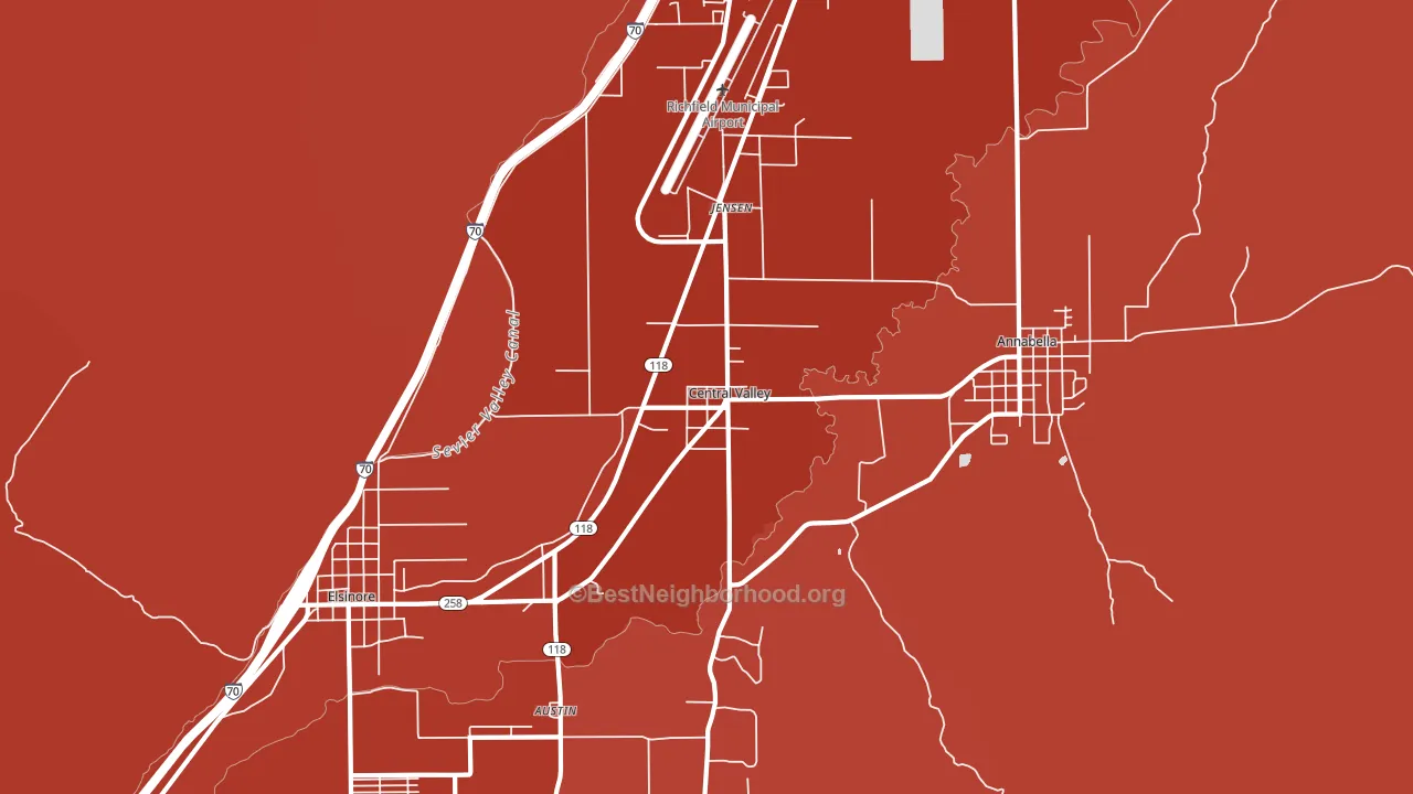 Central Valley, UT block-group political-lean map