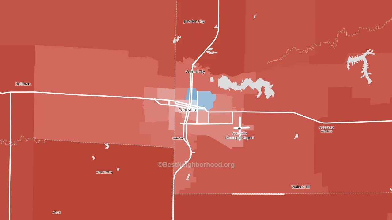 Centralia, IL block-group political-lean map