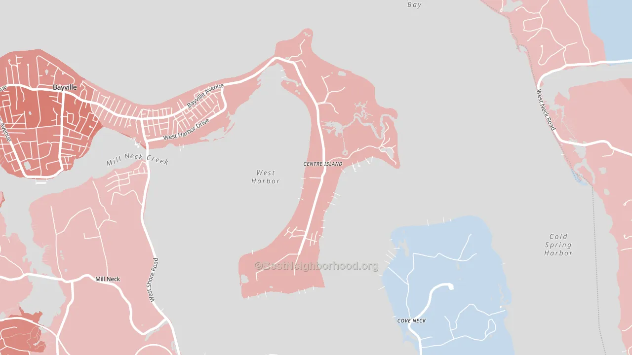 Centre Island, NY block-group political-lean map