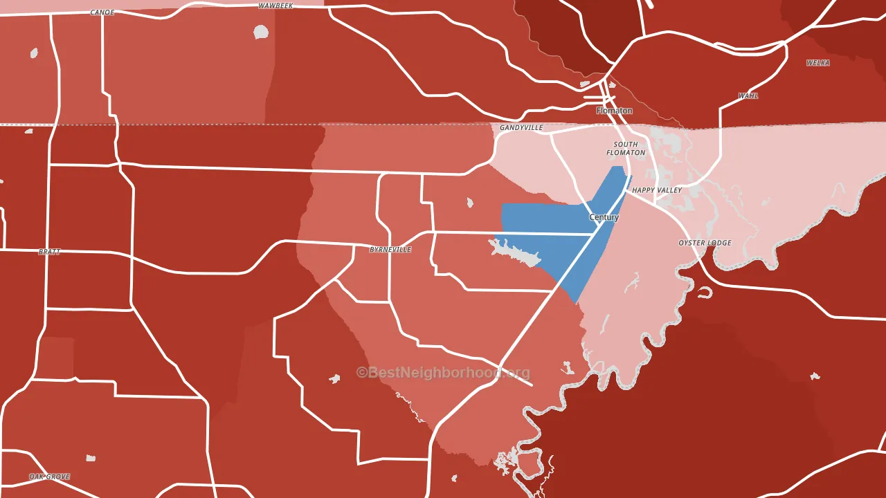 Century, FL block-group political-lean map