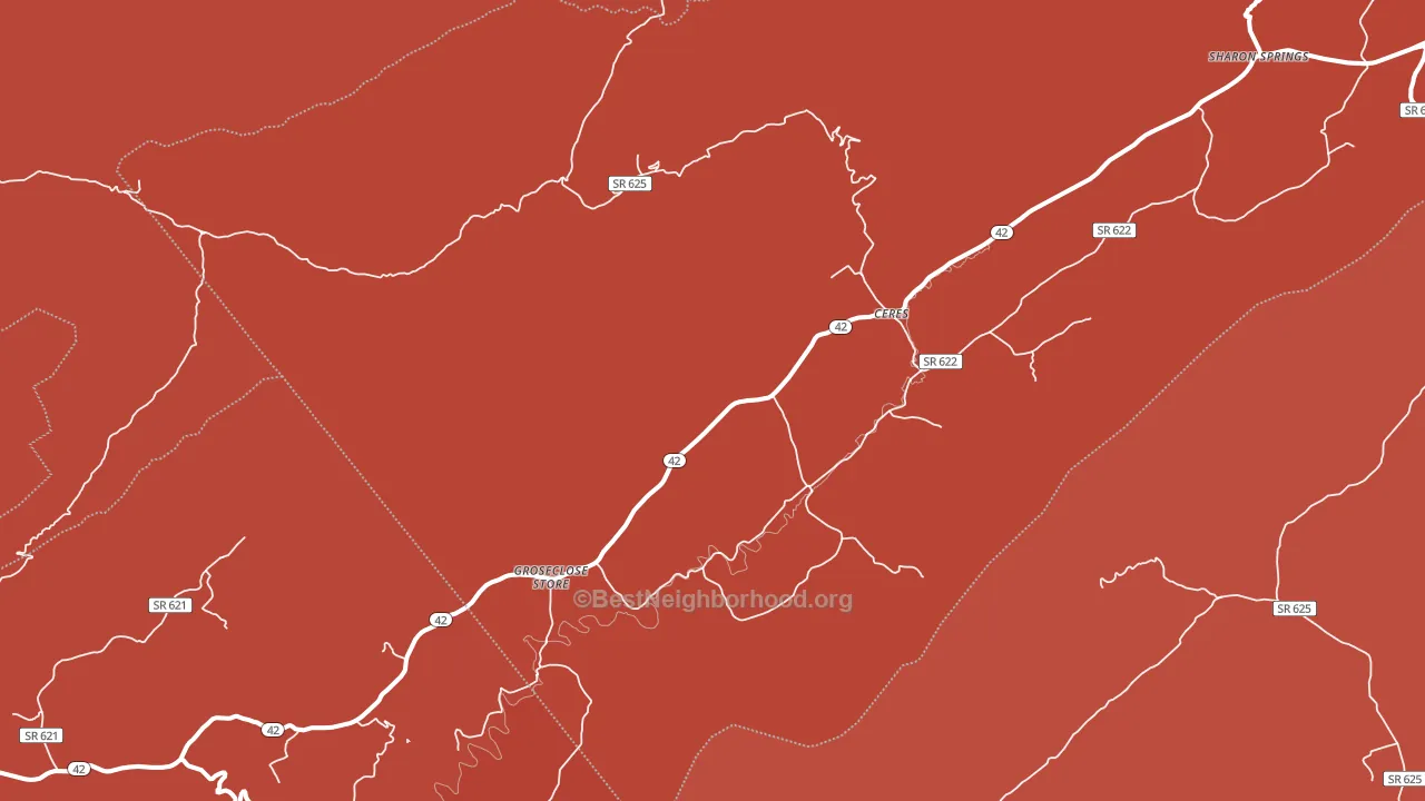 Ceres, VA block-group political-lean map