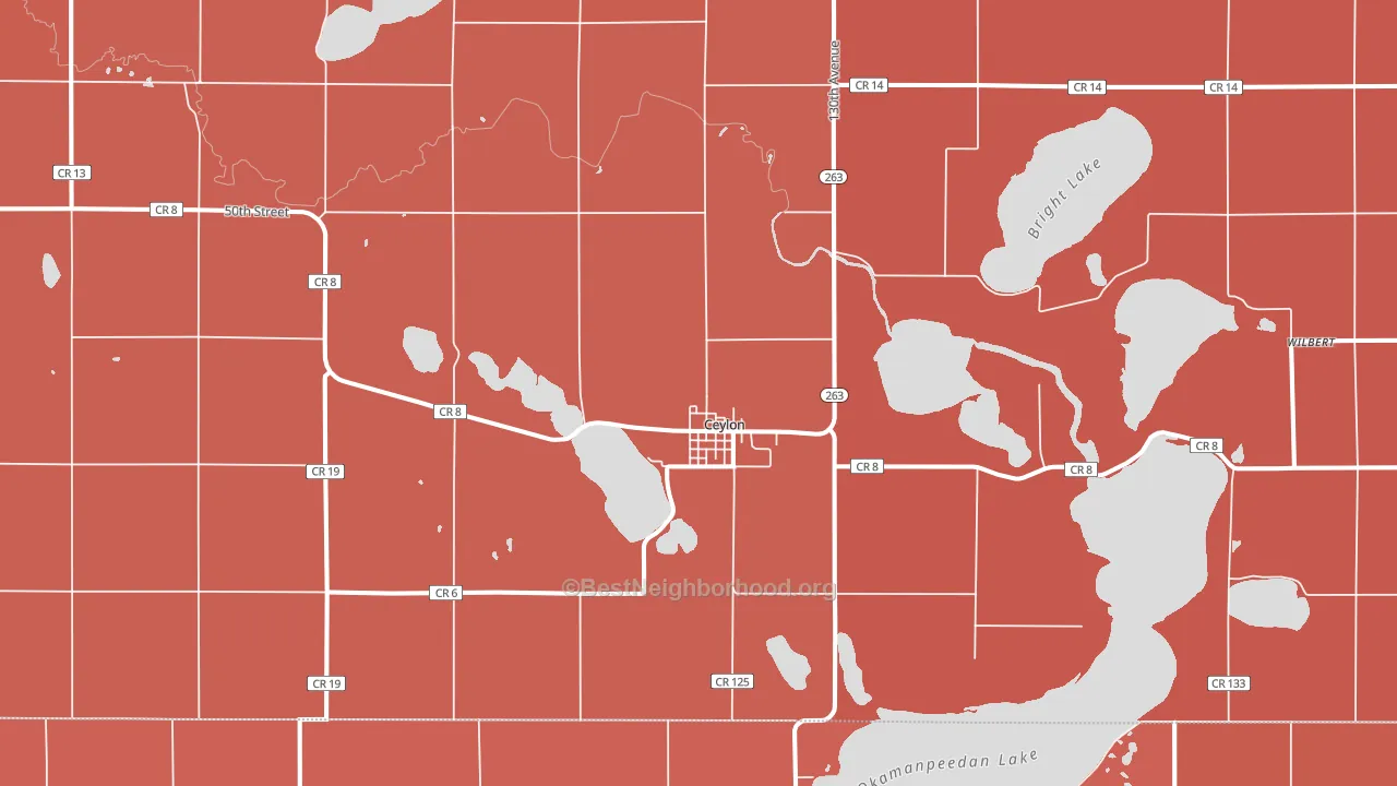 Ceylon, MN block-group political-lean map