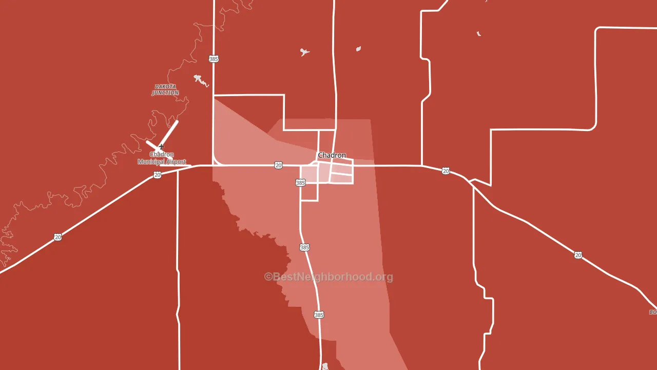 Chadron, NE block-group political-lean map