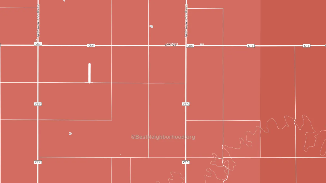 Chaffee, ND block-group political-lean map