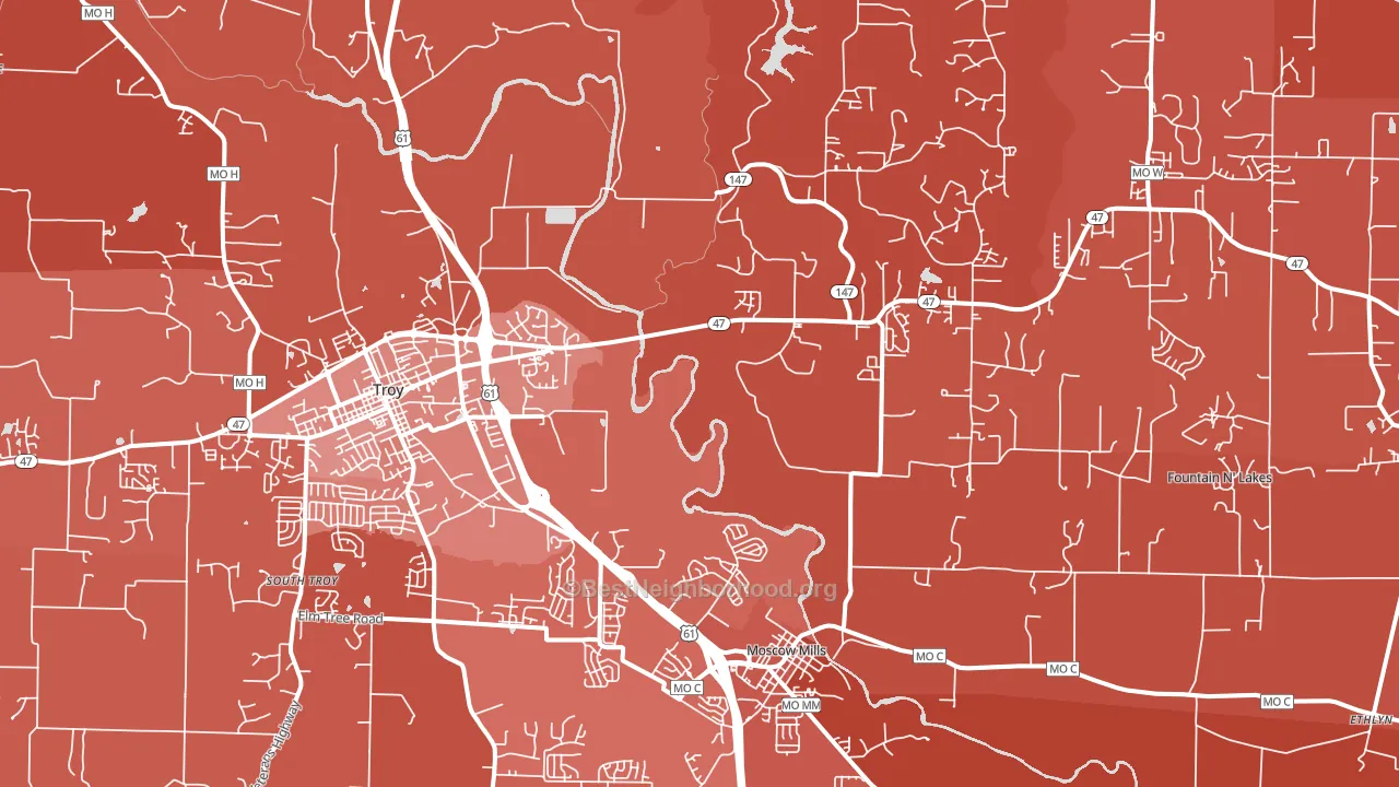 Chain of Rocks, MO block-group political-lean map