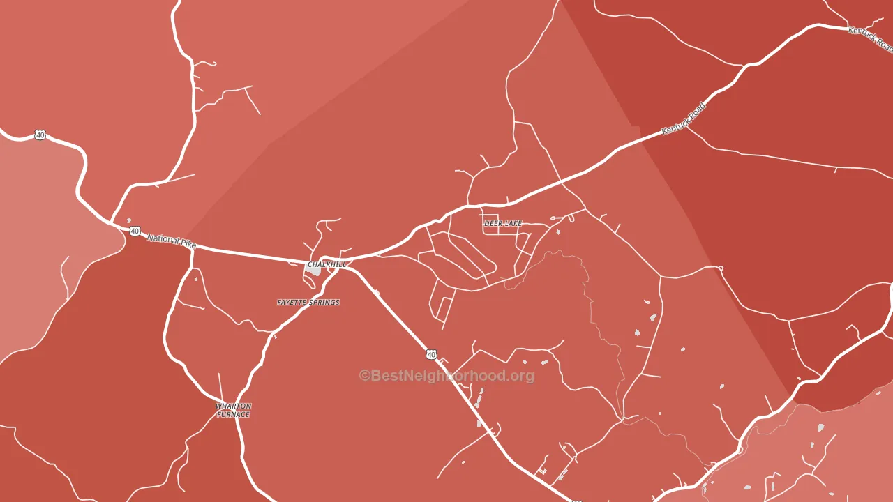 Chalkhill, PA block-group political-lean map
